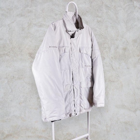Columbia Puffer Jacket White Down Fill Mens XL - Picture 5 of 8